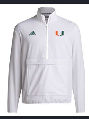 University of Miami Long Sleeve Windbreaker - White - Women's 2XL - NWT!